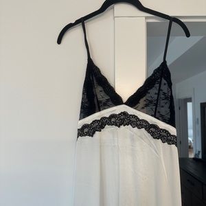 Lioness Le Paris Lace Satin Midi Dress